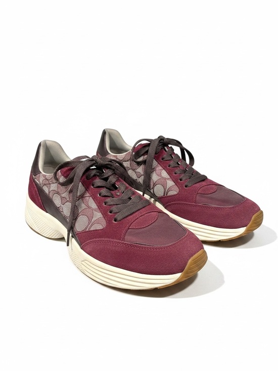 Coach Shoes - Coach CitySole Court Sneaker Burgundy Signature Jacquard Platform Sneakers 10B